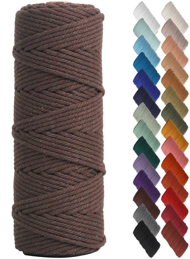 NOANTA Dark Coffee Macrame Cord 3mm x 220yards, Colored Macrame Rope Cotton Rope Macrame Yarn, Colorful Cotton Craft Cord for Wall Hanging, Plant Hangers, Crafts, Knitting - Image 1